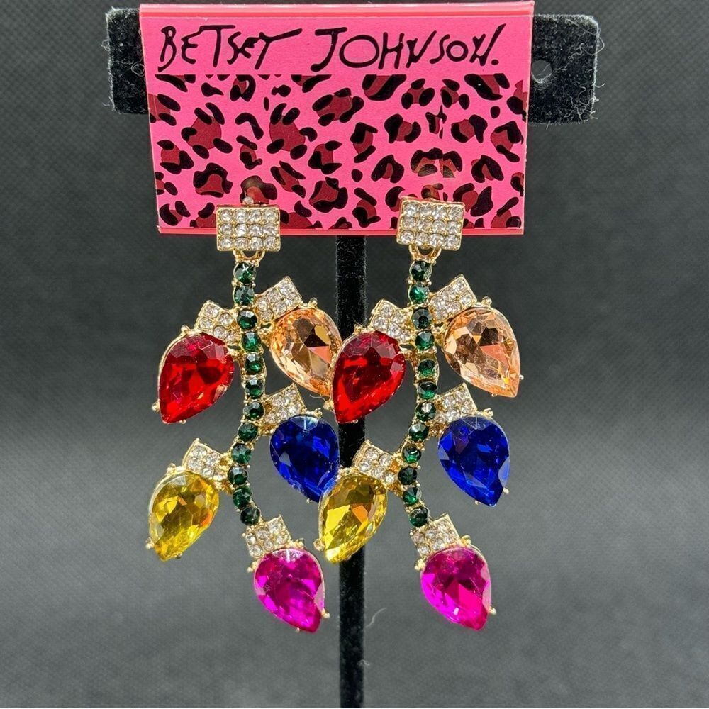 EARRINGS! Betsey Johnson Christmas Lights Dangle Earrings BNWT Colorful Beauty